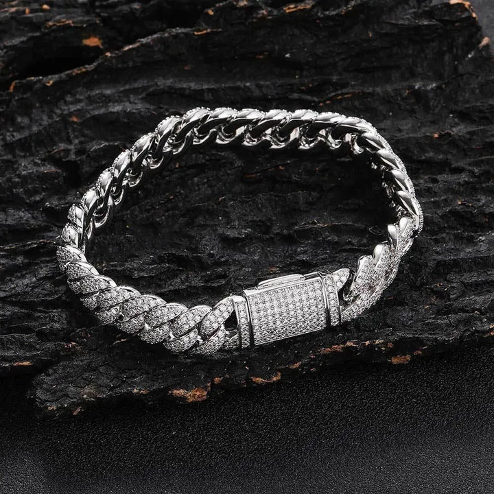 Levoire | Hip Hop Mode bracelet de poignet avec zircon Valkokulta Largeur 10mm