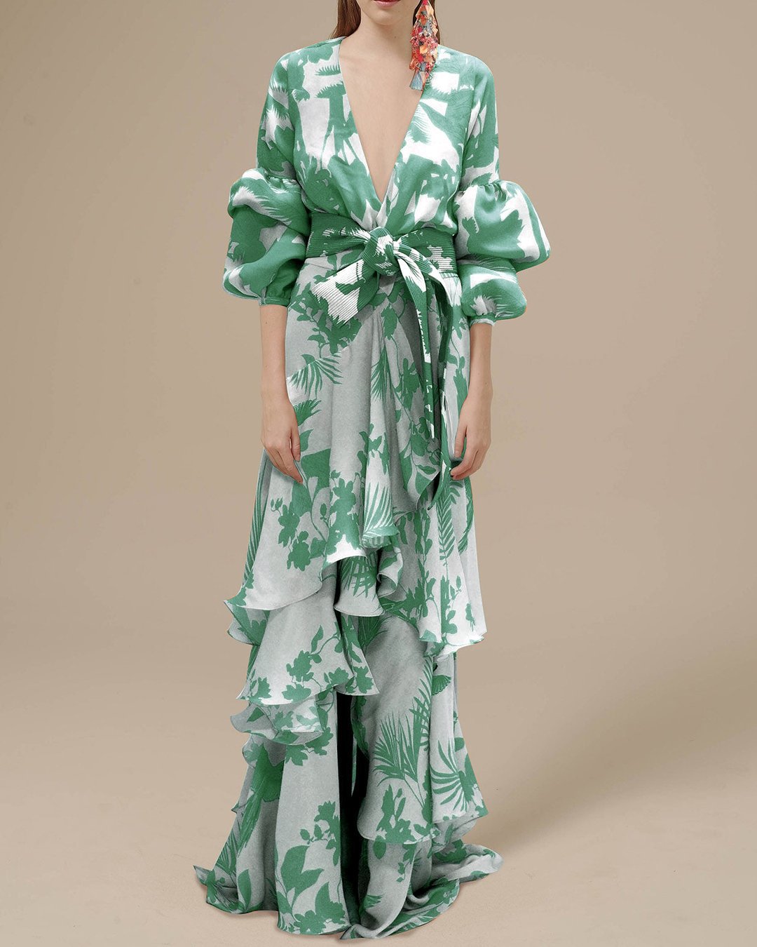 Levoire | Robe De Fête En Chiffon Imprimé vert clair