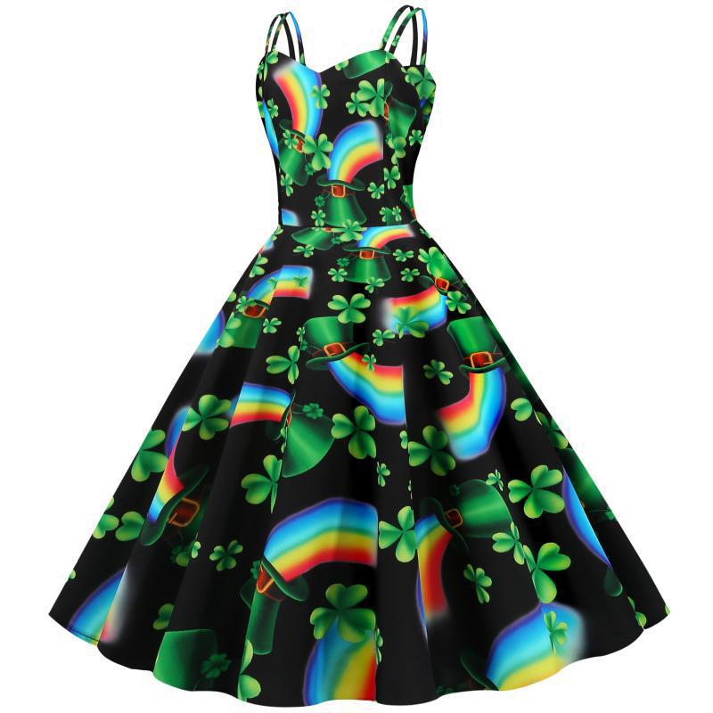 Robe A-line ludique pour femmes avec motif vif Levoire