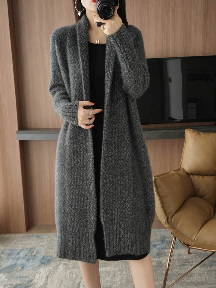 Cardigan pour femmes avec motif moderne en câble et devant ouvert Levoire