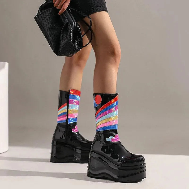 Levoire | Bottes pour femmes avec talons en arc-en-ciel