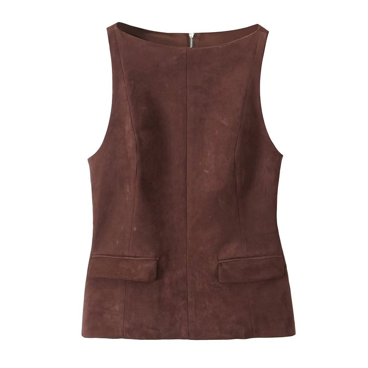 Levoire | Tendance Printemps Sans Manches Top Brun foncé