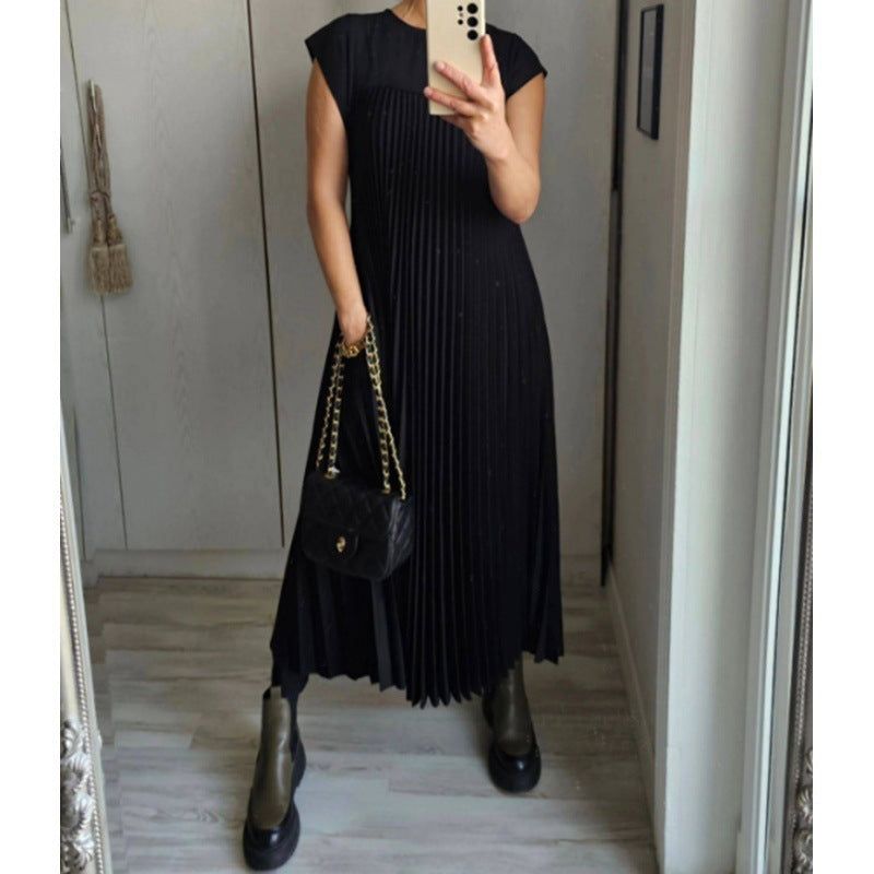 Robe maxi plissée élégante pour dames avec poches pratiques Levoire