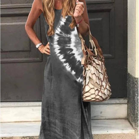Robe maxi femme avec un design tie-dye moderne et une coupe décontractée Levoire