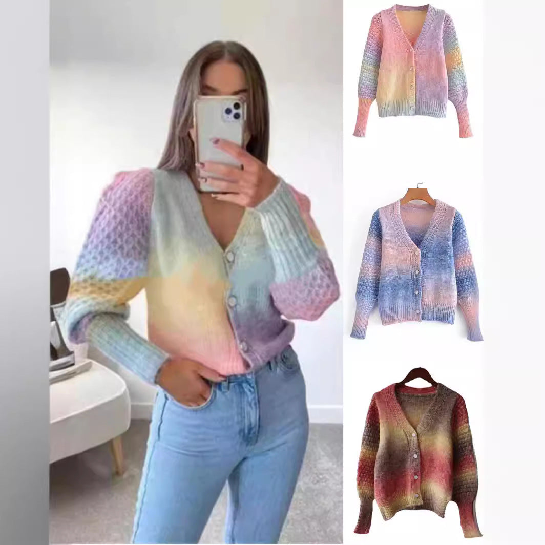 Cardigan pour femmes avec dégradé coloré et transitions douces Levoire
