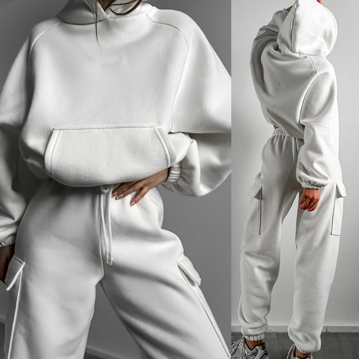 Levoire | Trendikkin Mode Sport Loisirs Ensemble Sweat à Capuche Blanc