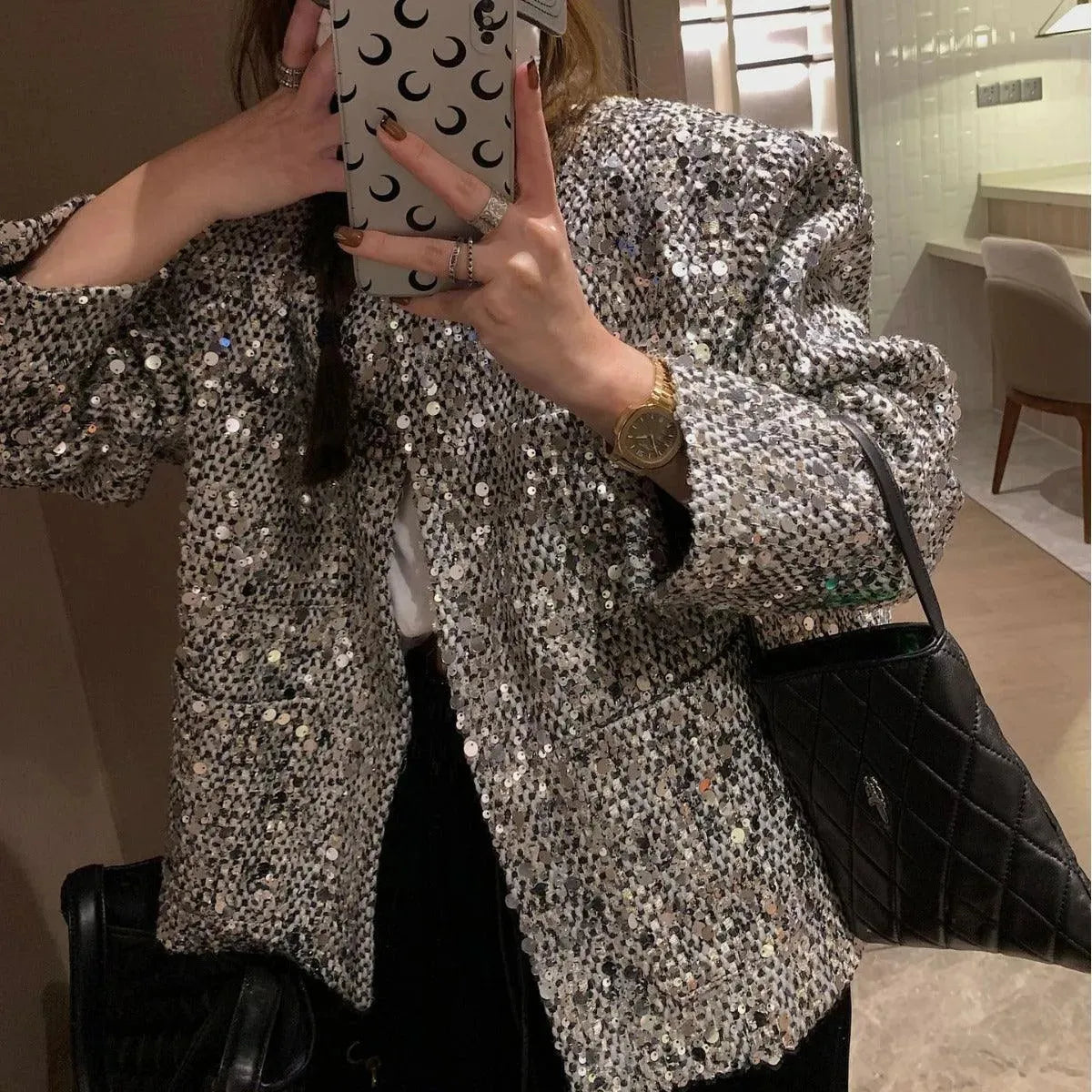 Levoire | Blazer éclatant avec des paillettes pour femmes