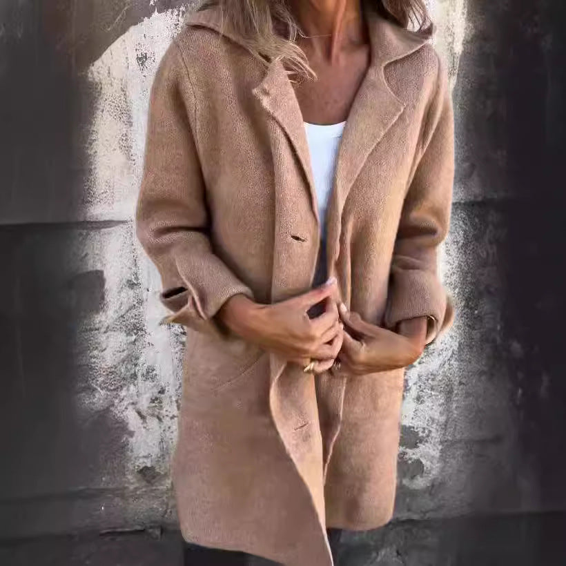 Veste en laine longue élégante pour femmes avec coupe surdimensionnée Levoire