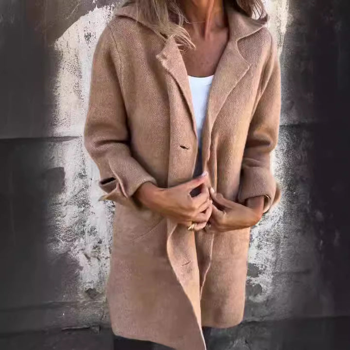 Veste en laine longue élégante pour femmes avec coupe surdimensionnée Levoire
