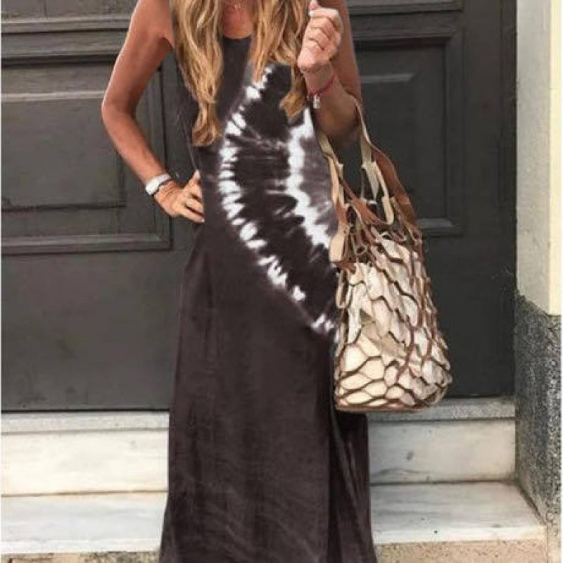 Robe maxi femme avec un design tie-dye moderne et une coupe décontractée Levoire