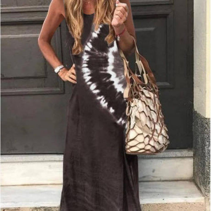 Robe maxi femme avec un design tie-dye moderne et une coupe décontractée Levoire