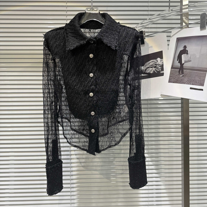 Levoire | Chemise Socialite Avec Détails En Dentelle Pour Une Tenue Élégante