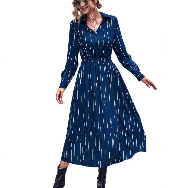 Robe midi pour femmes avec un col élégant et une taille élastique Levoire