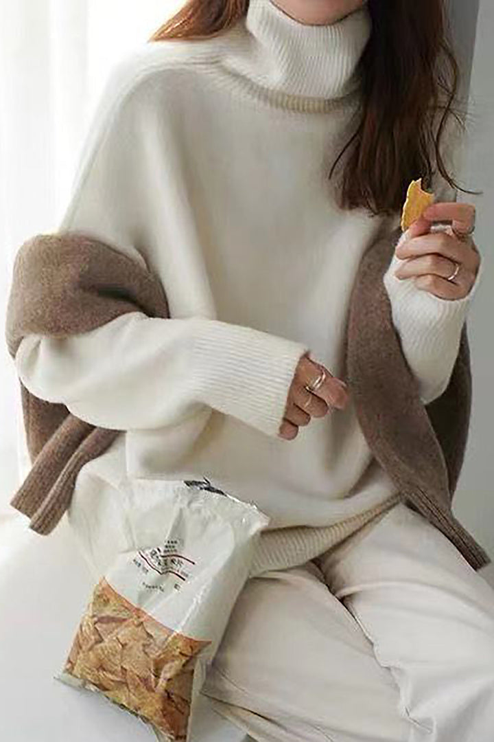 Levoire | Rennon col haut pull en laine Blanc Une taille