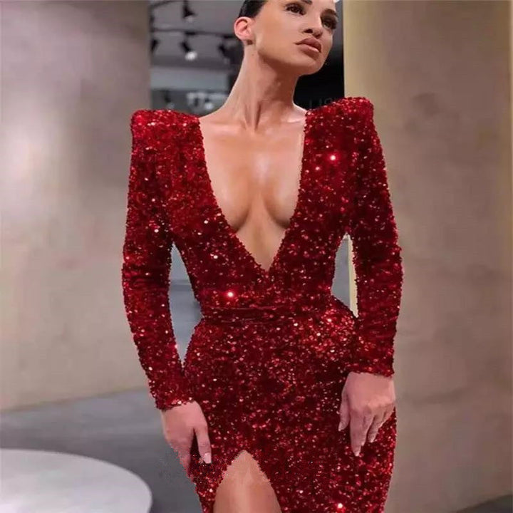Levoire | Tunique fendue brodée élégante robe de printemps Rot
