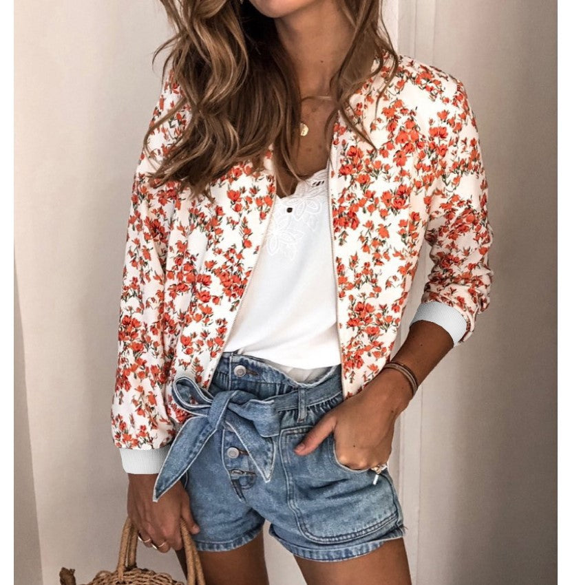 Levoire | Veste Fleurie Élégante Orange