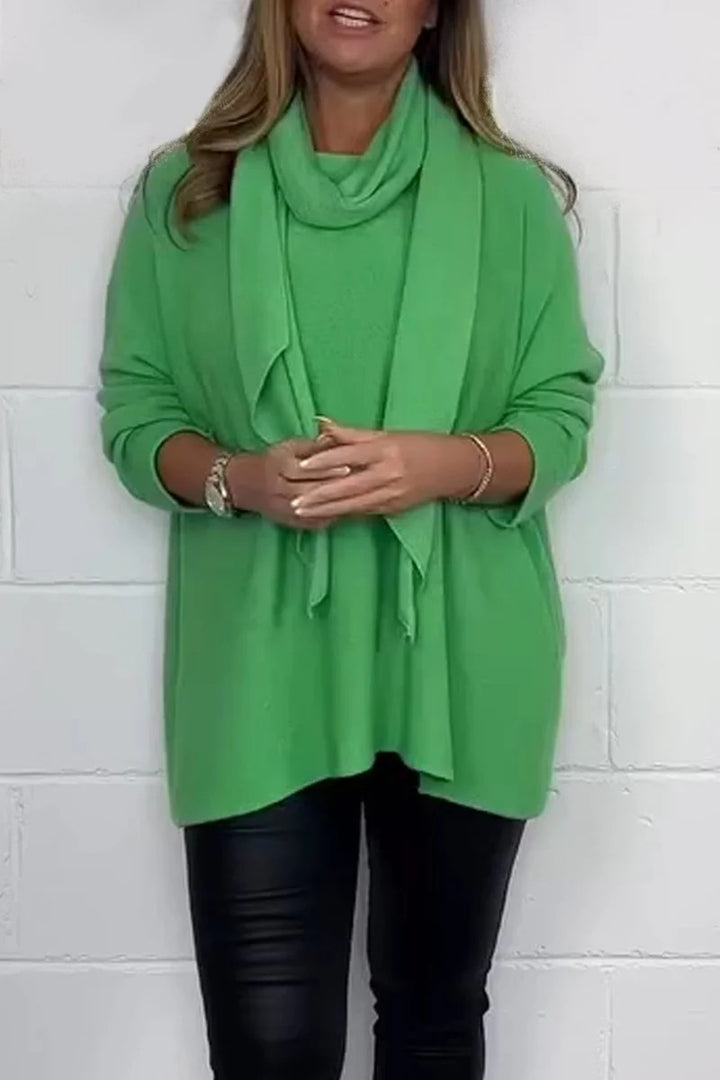 Pull femme décontracté avec foulard à la mode Levoire