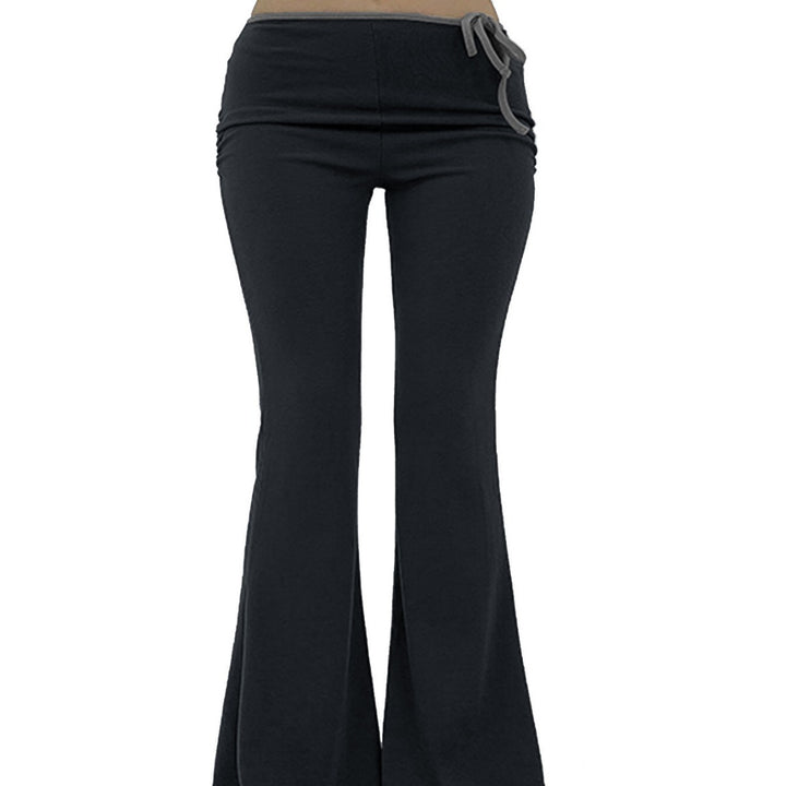 Pantalons de yoga évasés pour femmes avec taille élastique et tissu côtelé Levoire