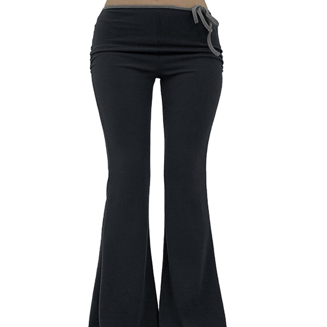 Pantalons de yoga évasés pour femmes avec taille élastique et tissu côtelé Levoire