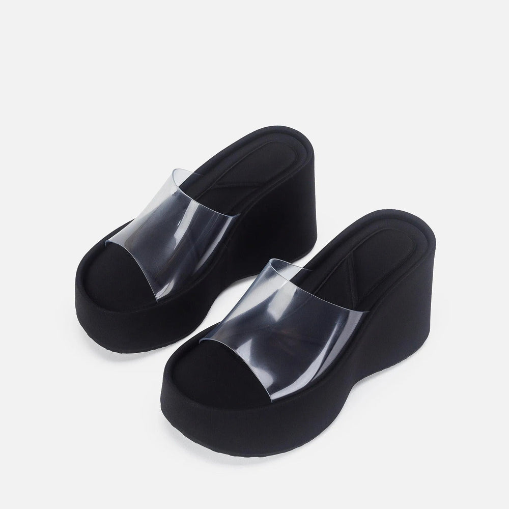 Levoire | Sandales plates transparentes avec bride de cheville