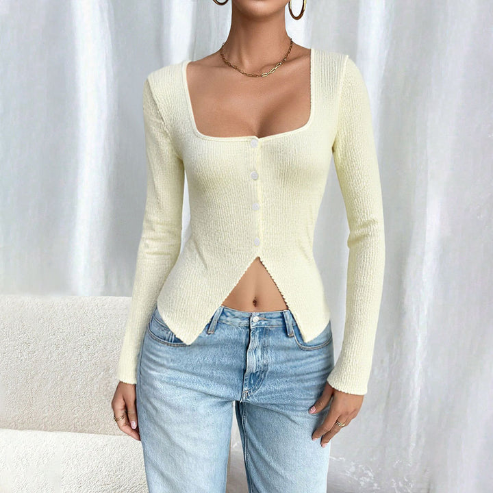 Cardigan femme à manches longues avec coupe décontractée et boutons décoratifs Levoire