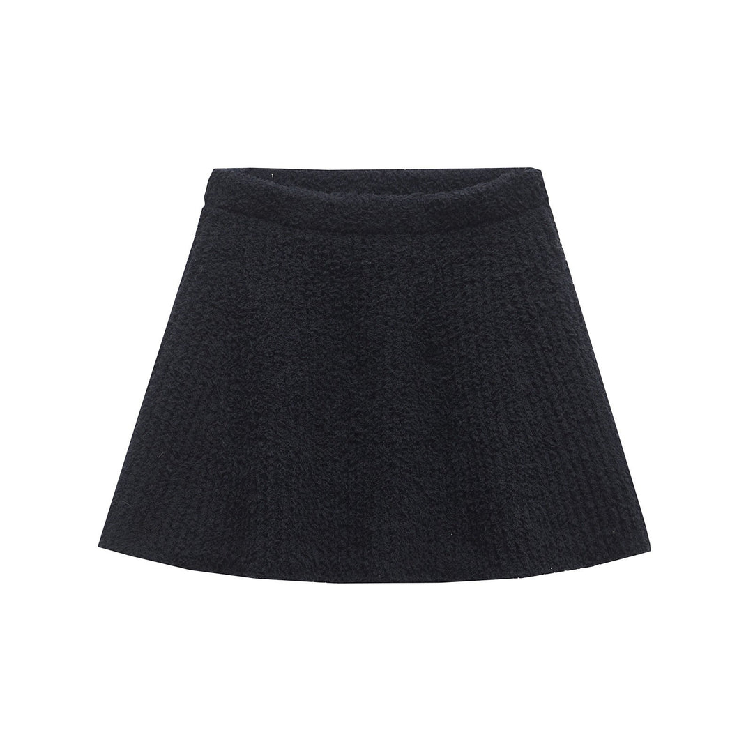 Levoire | Pull en tricot élégant Ensemble de jupe courte tricotée jupes courtes noires A3