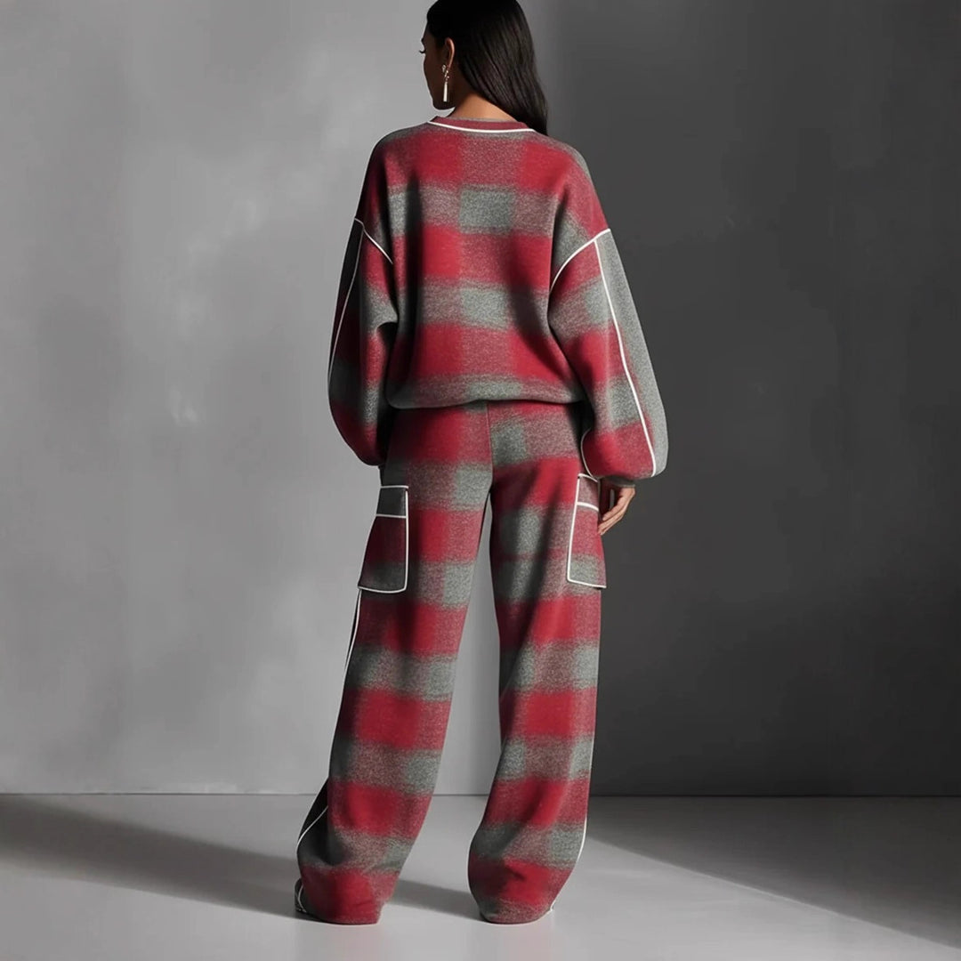 Costume décontracté pour femmes avec design rayé et poches profondes Levoire