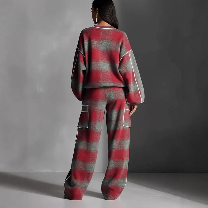 Costume décontracté pour femmes avec design rayé et poches profondes Levoire
