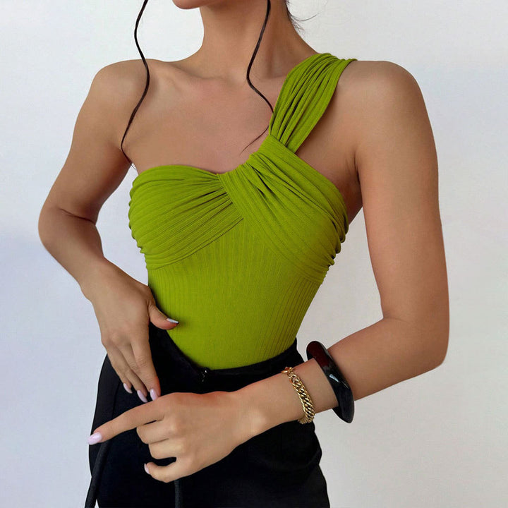 Maillot de bain élégant pour femme à une épaule avec un design de drapé sophistiqué Levoire