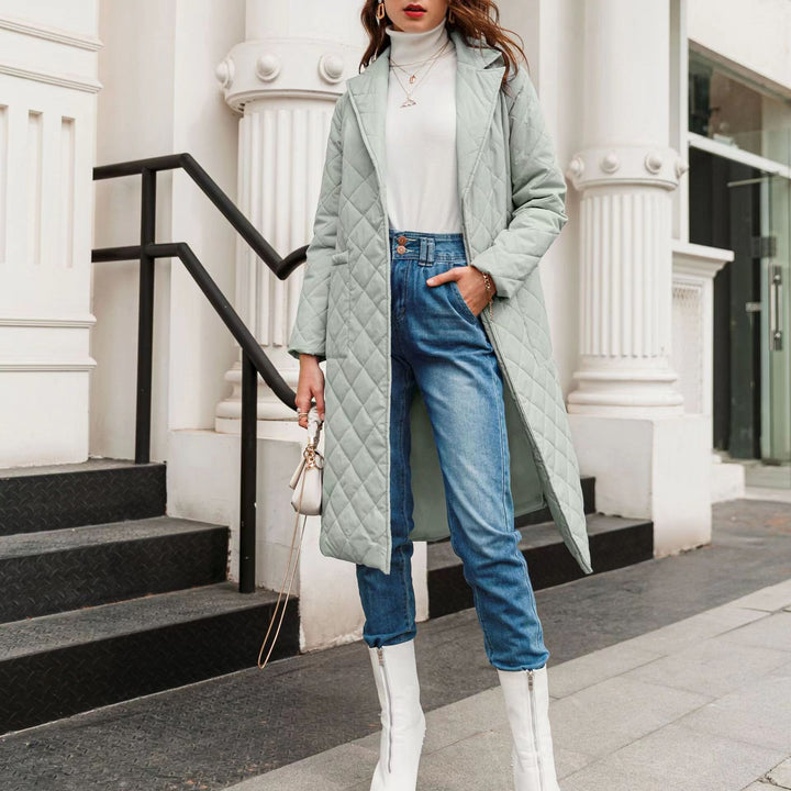 Manteau d'hiver matelassé pour femme avec ceinture élégante Levoire