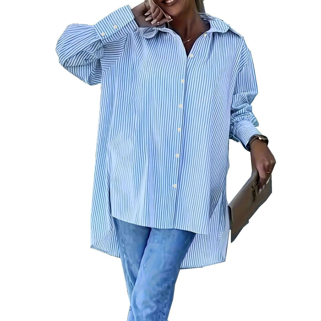 Levoire | Confortable et décontracté blouse rayée large