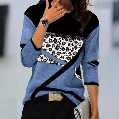 Levoire | Tunique Longue à Manches Longues Imprimée Relaxante Col Rond