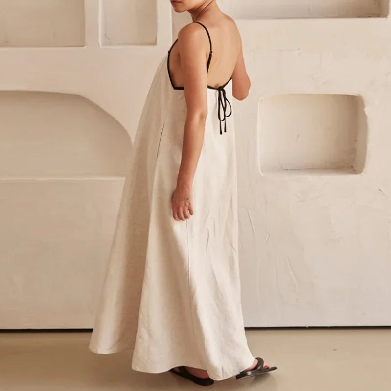 Robe maxi femme avec une coupe ample et des bretelles spaghetti réglables Levoire
