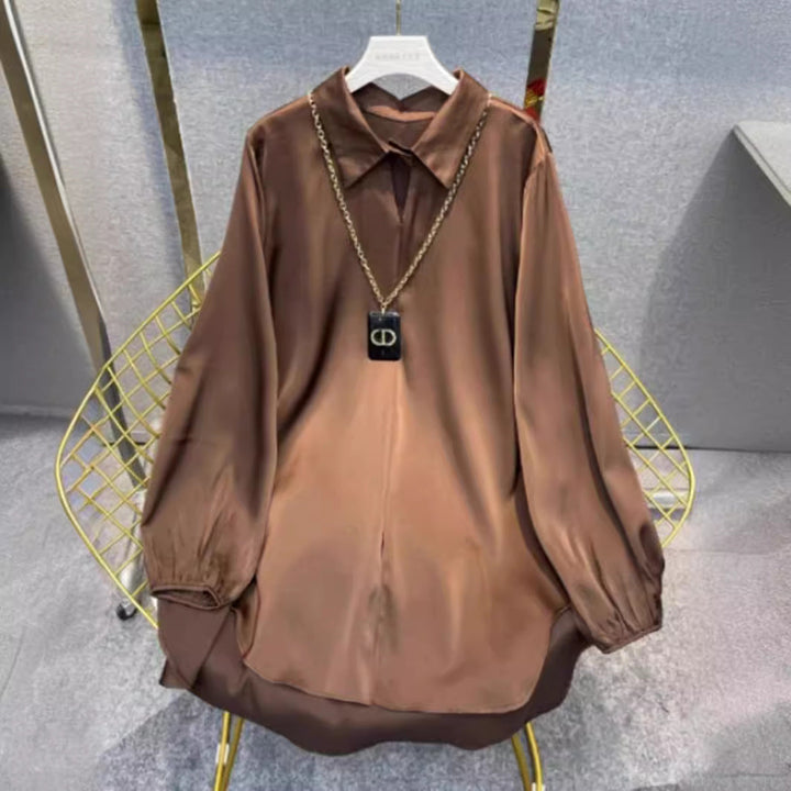 Levoire | Chemise en soie Printemps Nouvelle Chemise en soie décontractée