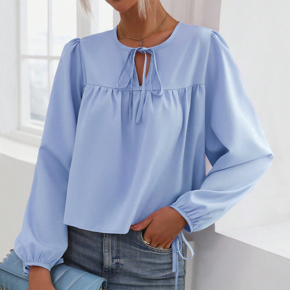 Blouse pour femmes avec lien décoratif et coupe décontractée Levoire