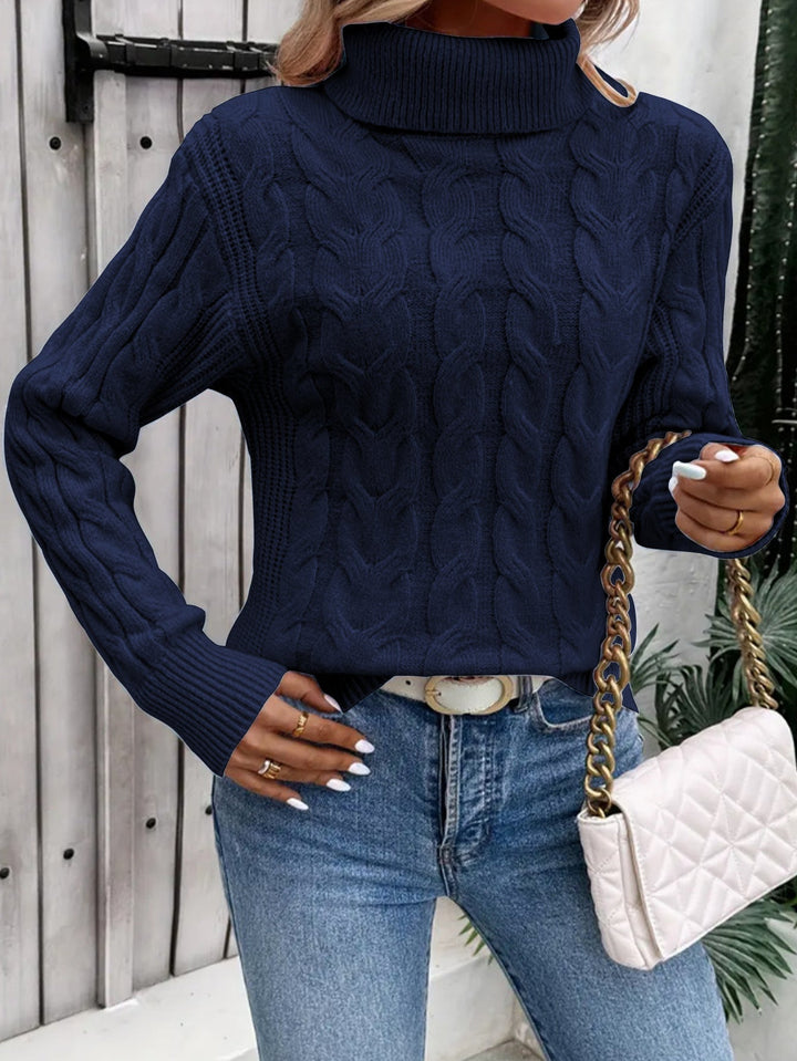 Levoire | Pull En Tricot Élégant À Col Roulé Marine bleu
