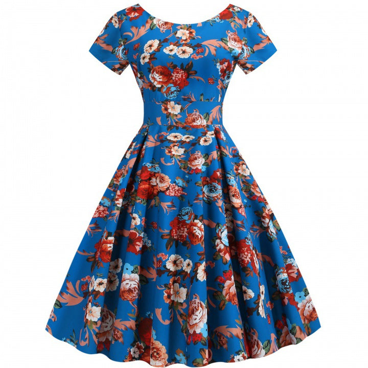 Robe swing pour femmes avec un design floral et un haut ajusté Levoire