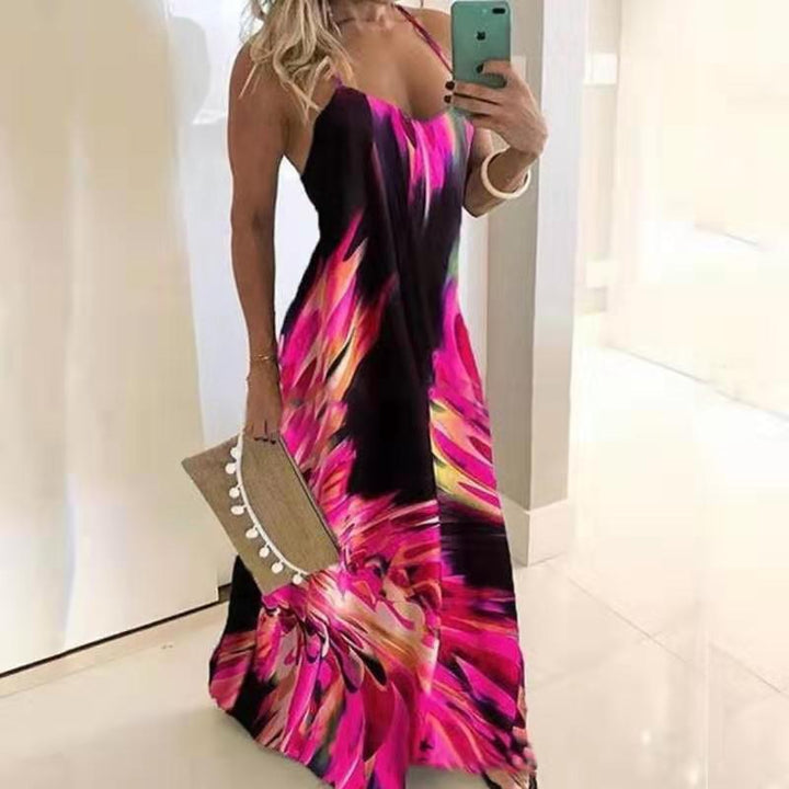 Robe maxi pour femmes avec bretelles spaghetti et dégradé moderne Levoire