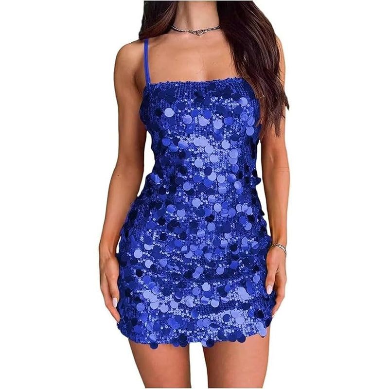 Levoire | Élégant Prom-soir Dos-ouvert Courte Jupe Bodycon Bleu