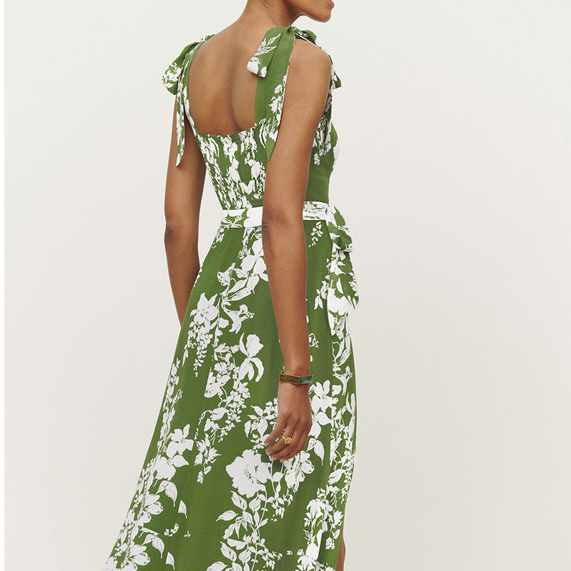 Robe maxi femme à motif floral et détails volants débardeur Levoire