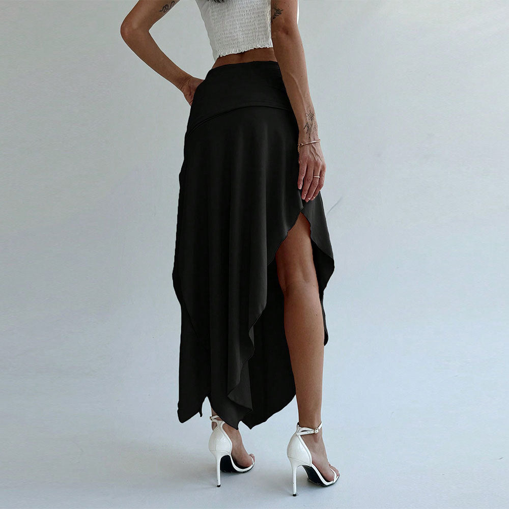 Jupe maxi asymétrique pour femmes avec un élégant froncé Levoire