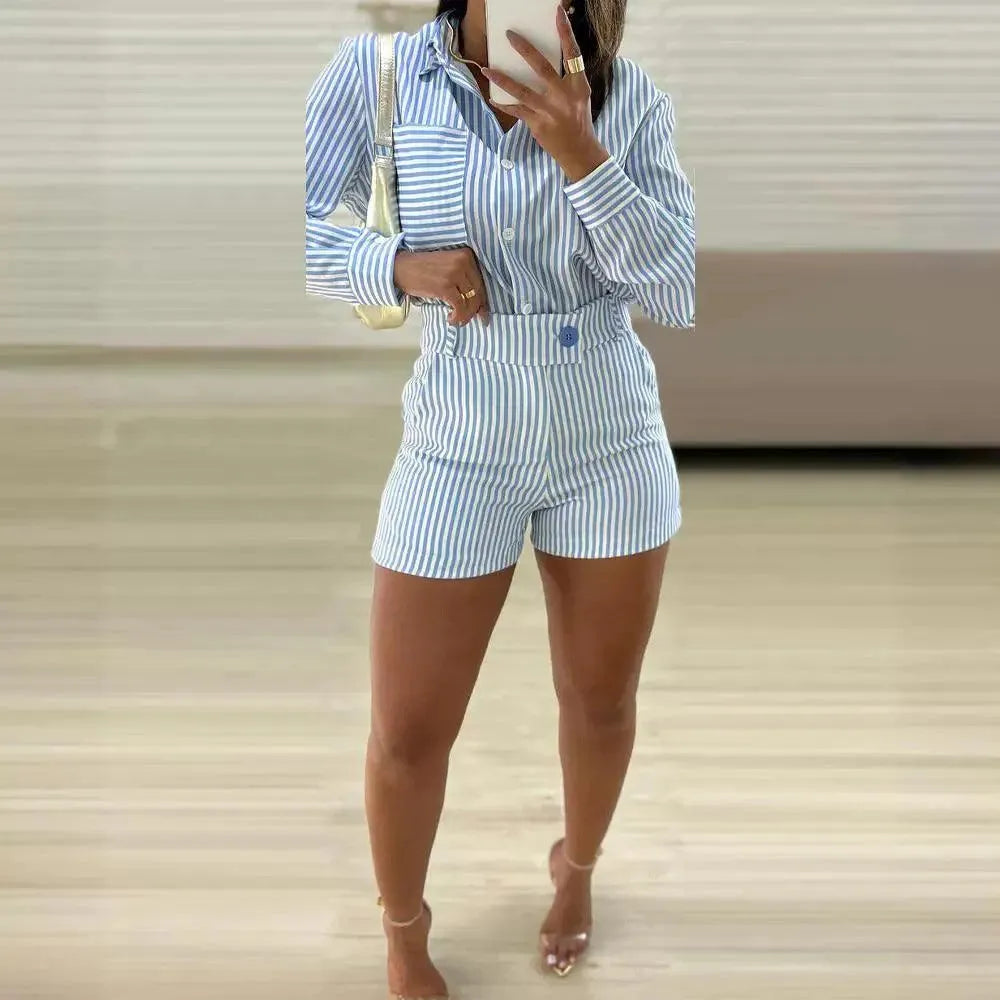 Levoire | Chemise rayée et shorts pour femmes