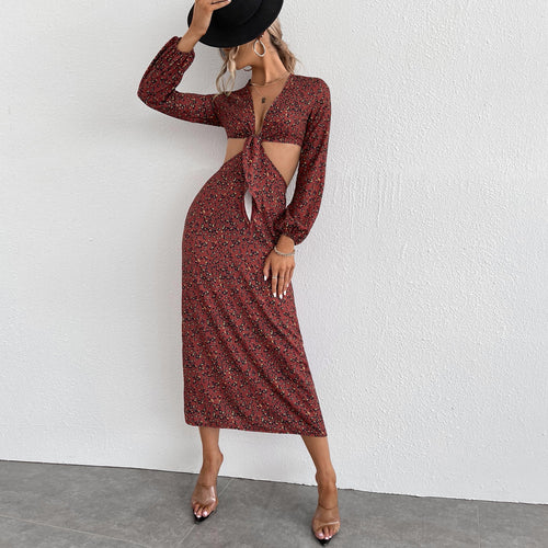 Robe maxi femme avec découpes et design de nœud ludique Levoire