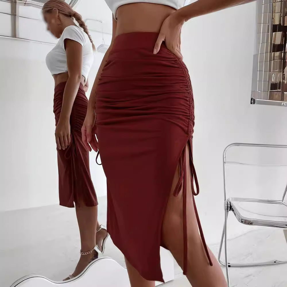 Levoire | Chic Printemps Slim Fit Détail Drawstring Bodycon Jupe