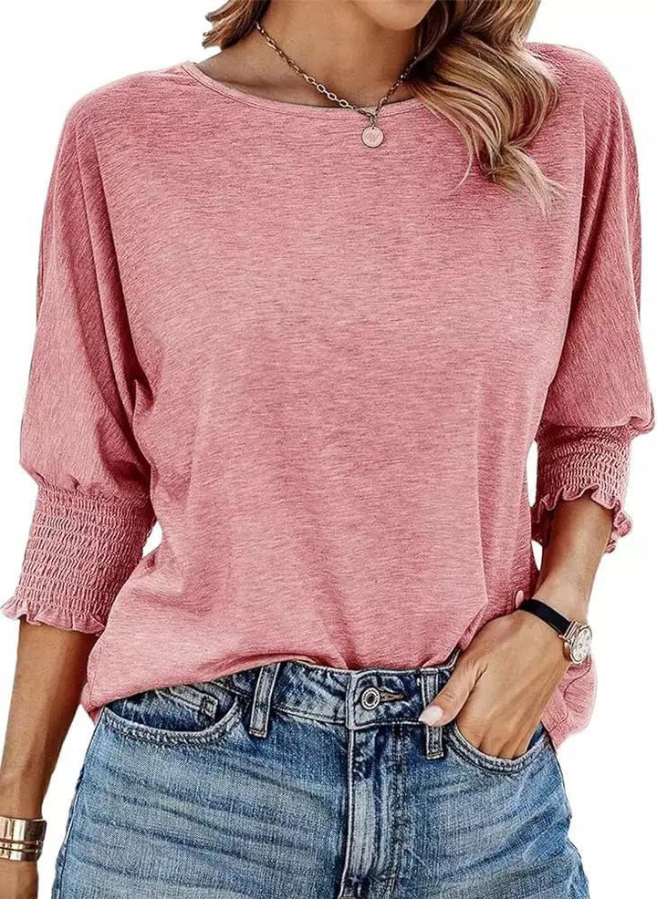 Chemise décontractée pour femmes avec manches ballons et détails volantés Levoire