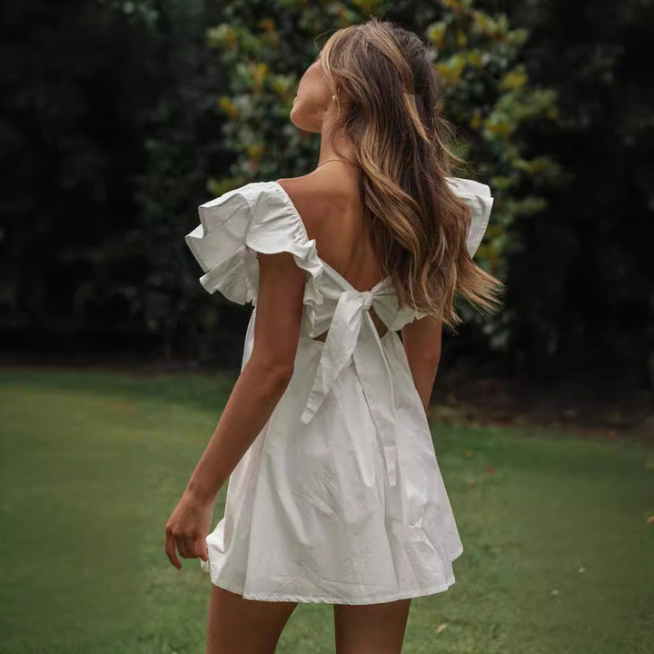 Robe mini aérienne pour femmes avec des volants volumineux Levoire
