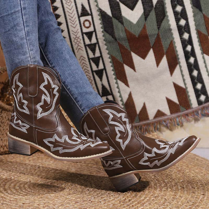 Levoire | Bottes De Cowboy Avec Détails Brodés Pour Femmes
