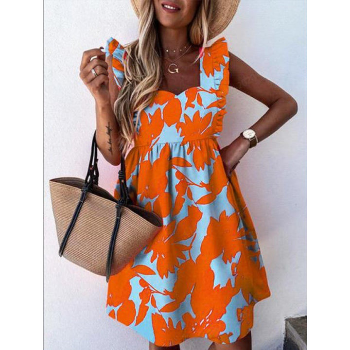 Robe d'été pour femme avec des détails en volants et un motif floral Levoire