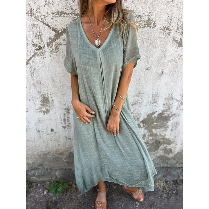 Levoire | Robe midi semi-formelle élégante à décolleté en V Pfauven Vert