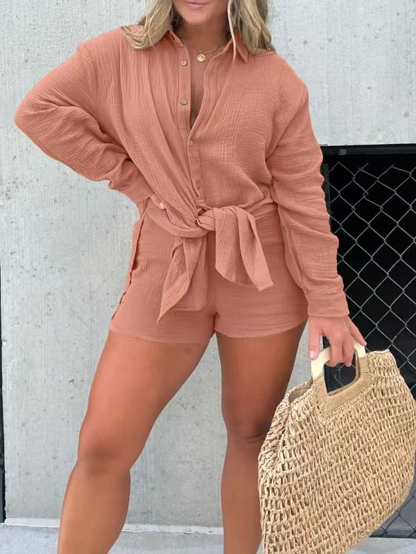 Shorts décontractés pour femmes avec détail noué à la mode Levoire